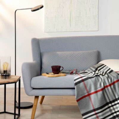 plaid voor op de bank klassiek grijze deken