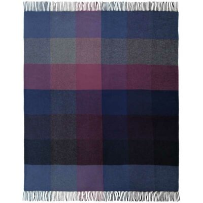 plaid in blauw, grijs, cherry