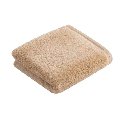 beige handdoek effen kleur