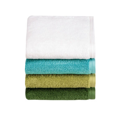 handdoek wit, blauw, lichtgroen, groen