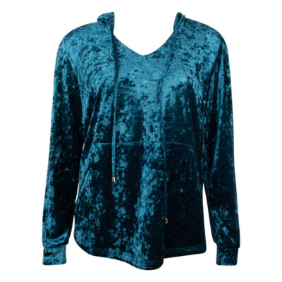 velours hoodie petrol