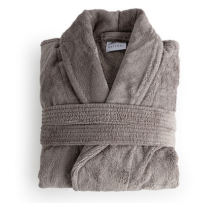 fleece badjas in leigrijs