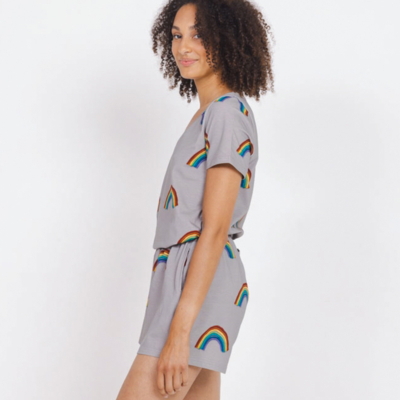 shirt en short in grijs