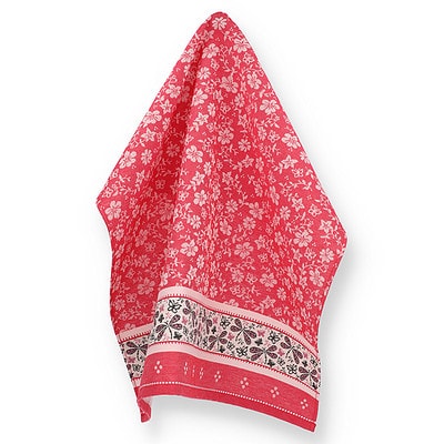 rode theedoek met print