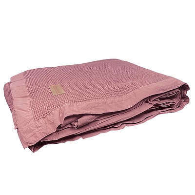 katoenen bedsprei in roze