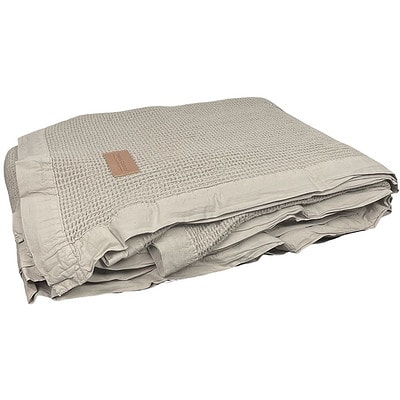 zand kleurig katoenen bedsprei