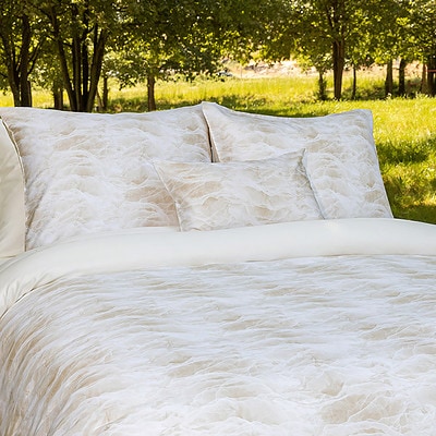 tuin met dekbedovertrek marmer look