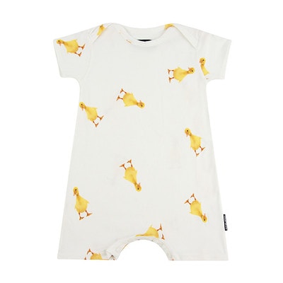 baby playsuit met kuikentjes