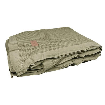 katoenen sprei net wafel in olive green