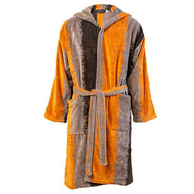 bruin oranje unisex badjas