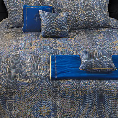 dekbedovertrek blauwe print van roberto cavalli