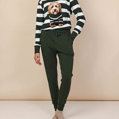 donkergroen loungewear snurk