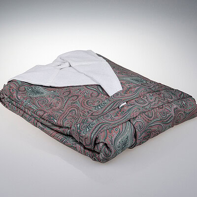 satijnen badjas paisley rood
