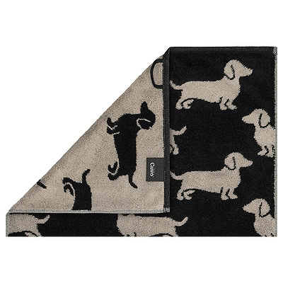 teckel handdoek zwart