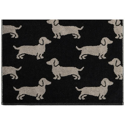 teckel handdoeken zwart met beige