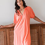luxe nachthemd in sunset coral