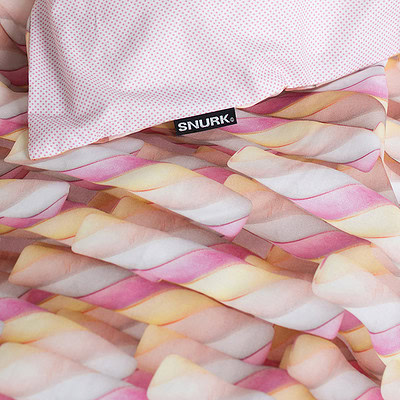 swirl candy spek dekbedovertrek in roze,oranje, wit
