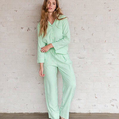 streep pyjama seersucker katoen