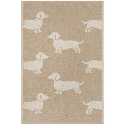 gastendoek teckel handdoek beige